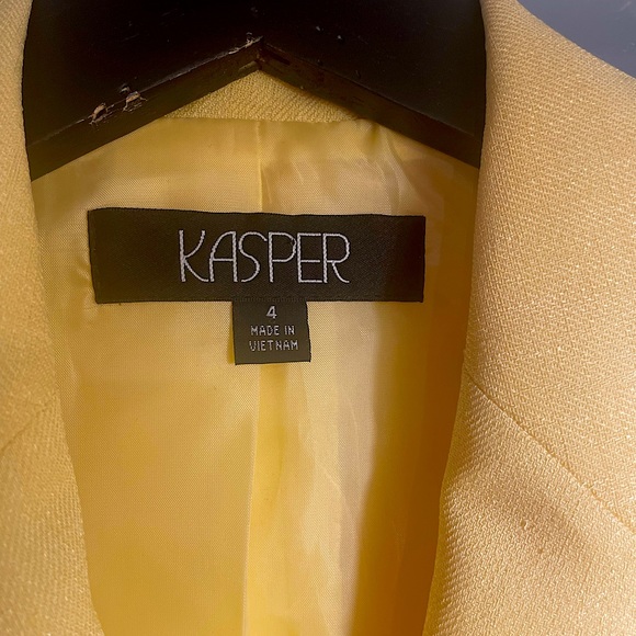 Kasper Yellow Two button blazer - size 4 - Picture 4 of 4